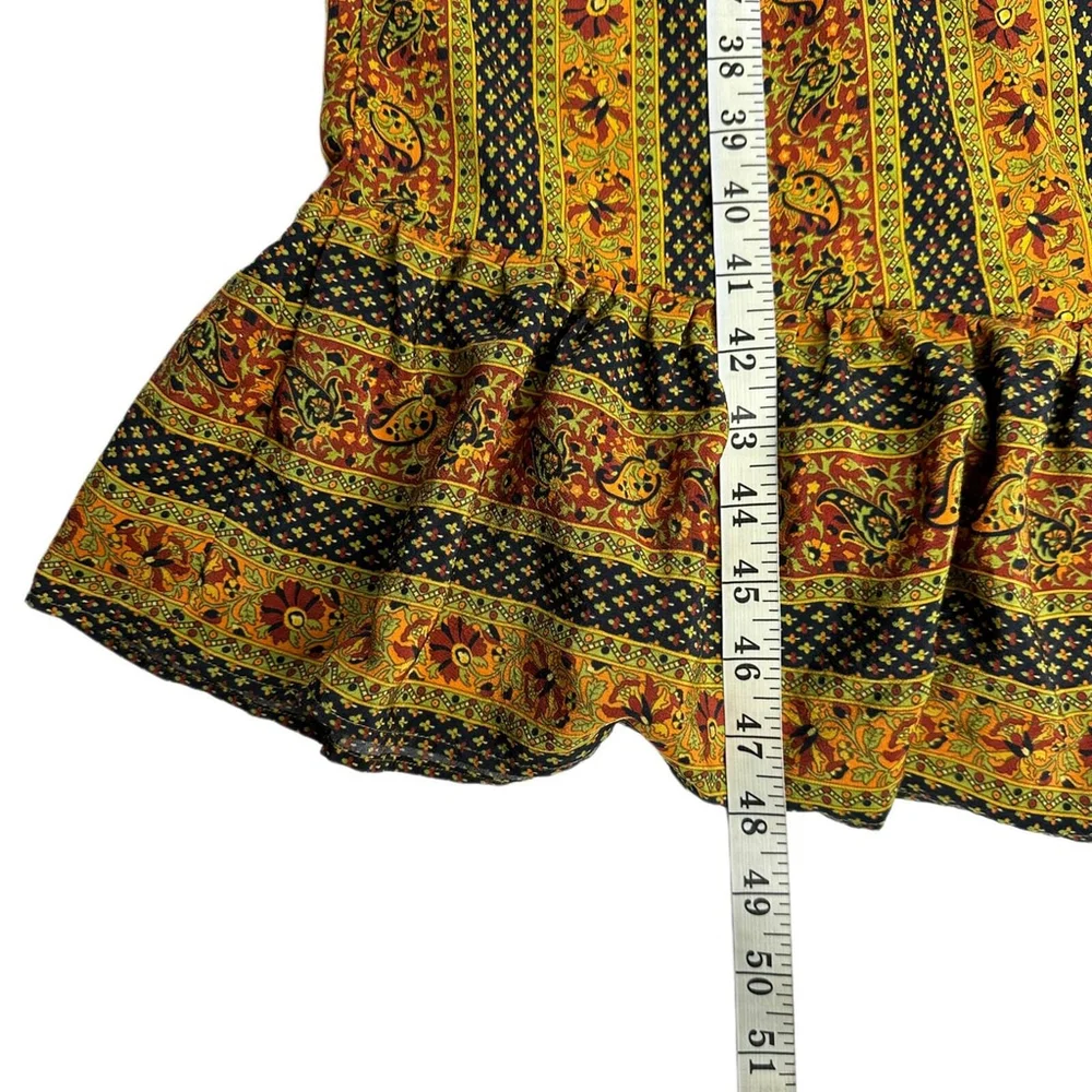 What Goes Around Comes Around 100% Silk Maxi Dress XS Boho Smocked Strapless EUC - Picture 6 of 9